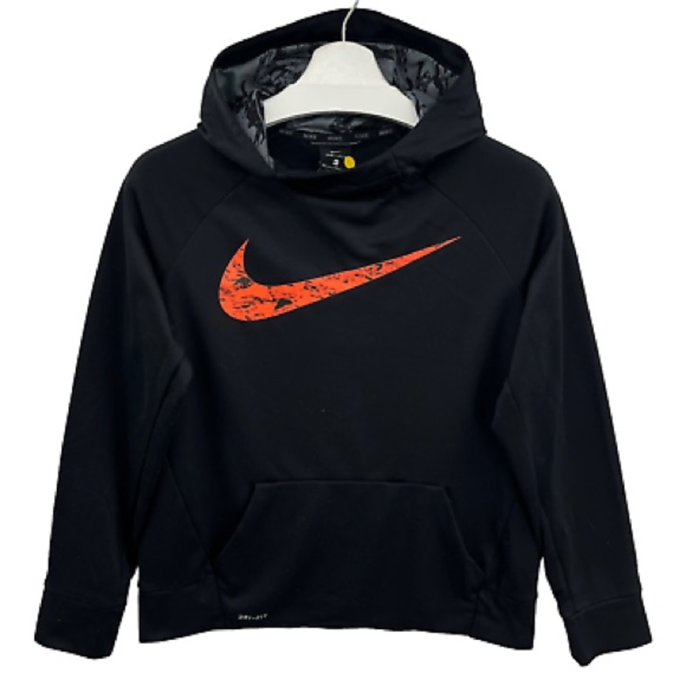 Nike DRI-FIT Youth Extra Large Classic Pullover Hoodie Big Swoosh Logo Black